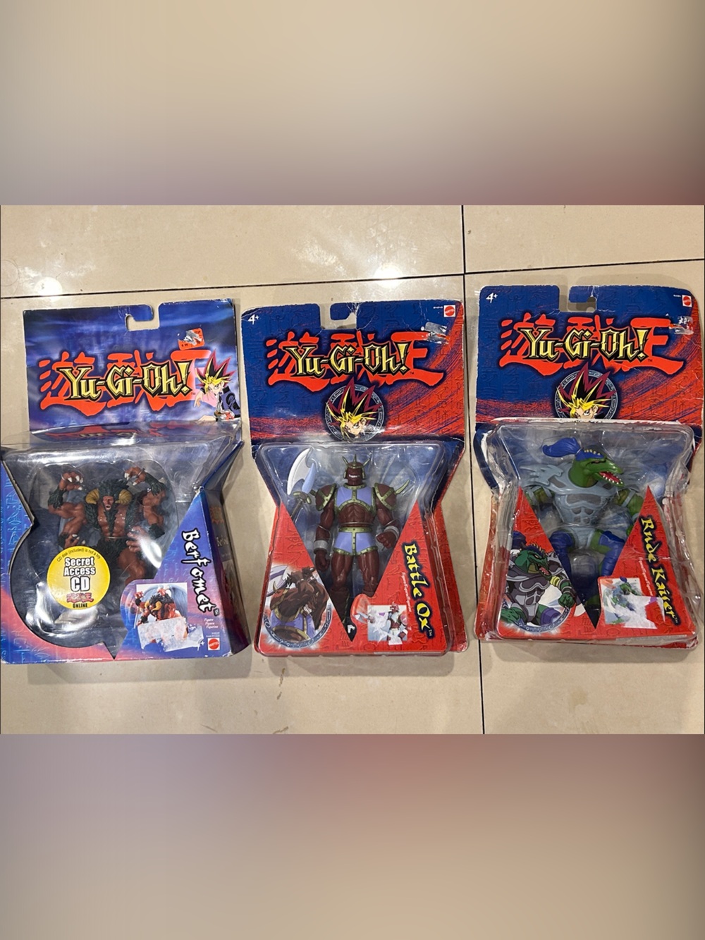 Yu-Gi-Oh set of 3 action figures: Battle Ox, Berfomet and Rude Kaiser.